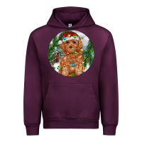 Mauve Wine Toy Poodle And Farm Urban Hoodie - RanaPortraitStore