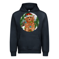 Navy Toy Poodle And Farm Urban Hoodie - RanaPortraitStore