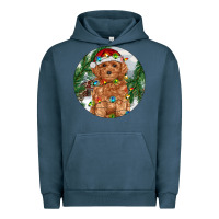 Pigment Midnight Navy Toy Poodle And Farm Urban Hoodie - RanaPortraitStore