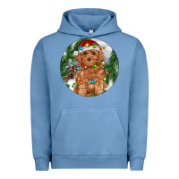 Pigment Pebble Blue Toy Poodle And Farm Urban Hoodie - RanaPortraitStore
