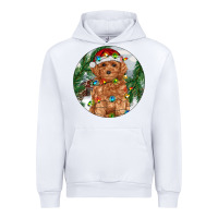 White Toy Poodle And Farm Urban Hoodie - RanaPortraitStore