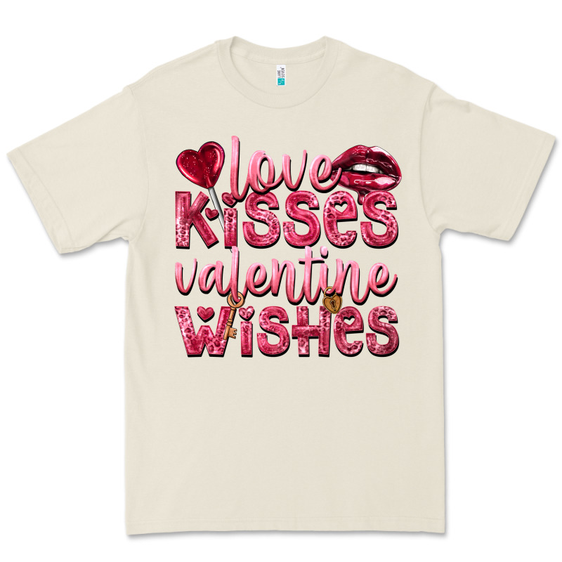 Love Kisses Valentine Wishes Valentine's Day Premium Tee by HowdyJamesFarm | Teevron