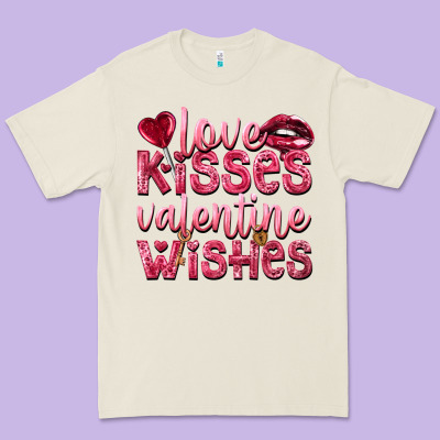 Love Kisses Valentine Wishes Valentine's Day Premium Tee Designed By Howdyjamesfarm