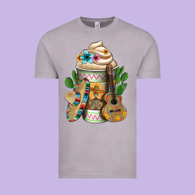 Mexican Hot Coffee Cup Vintage Tee Designed By Fadigitalartstudio