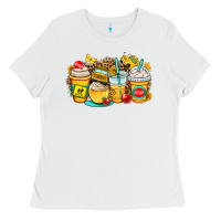 White school bus coffee cups Ladies Tee - OliviaCreatesArt