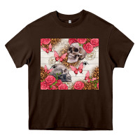 Chocolate Brown skulls and roses tumbler Heavy Core Tee - TumblerDesignByShophia