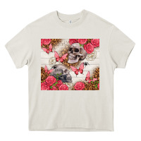 Cream skulls and roses tumbler Heavy Core Tee - TumblerDesignByShophia