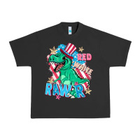 Pigment Black Red white rawr Urban Heavy Tee - FaDigitalArtStudio
