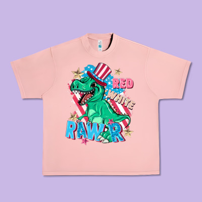 Red White Rawr Urban Heavy Tee Designed By Fadigitalartstudio