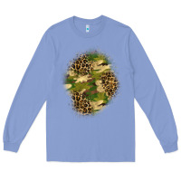 Colony Blue camouflage and leopard patch  4 Long Sleeve Tee - BundleAndBundleShop