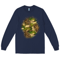 Navy camouflage and leopard patch  4 Long Sleeve Tee - BundleAndBundleShop