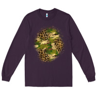 Plum camouflage and leopard patch  4 Long Sleeve Tee - BundleAndBundleShop