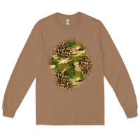Toasted Coconut camouflage and leopard patch  4 Long Sleeve Tee - BundleAndBundleShop
