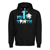 Black my first tooth with teeth Zipper Hoodie - AdoDesignShop