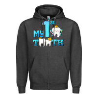 Charcoal Heather my first tooth with teeth Zipper Hoodie - AdoDesignShop