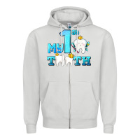 Dove Grey my first tooth with teeth Zipper Hoodie - AdoDesignShop