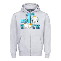 Heather Grey my first tooth with teeth Zipper Hoodie - AdoDesignShop