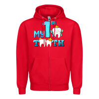 Red my first tooth with teeth Zipper Hoodie - AdoDesignShop