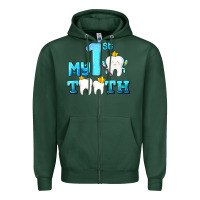 My First Tooth With Teeth Zipper Hoodie | Teevron