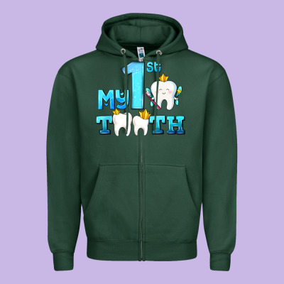 My First Tooth With Teeth Zipper Hoodie Designed By Adodesignshop
