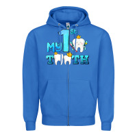 True Royal my first tooth with teeth Zipper Hoodie - AdoDesignShop