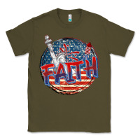 Army Green faith usa Classic Tee - CowGirlArtShop
