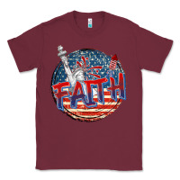 Burgundy faith usa Classic Tee - CowGirlArtShop