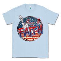 Dusty Blue faith usa Classic Tee - CowGirlArtShop