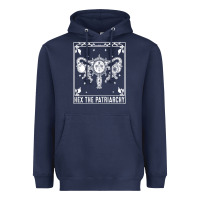 Navy womens hex the patriarchy uterus tarot card halloween feminist t shirt Heavyweight Hoodie - maiPhamDesign