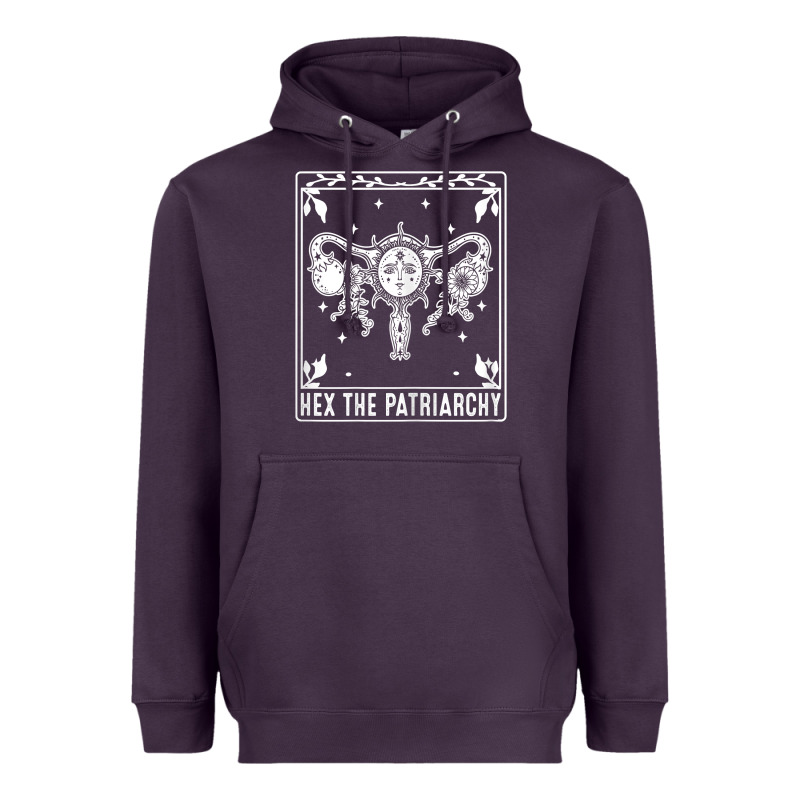 Womens Hex The Patriarchy Uterus Tarot Card Halloween Feminist T Shirt Heavyweight Hoodie by maiPhamDesign | Teevron