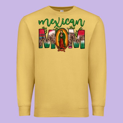 Mexican Mom Our Lady Of Guadalupe Leopard Premium Sweatshirt Designed By Jahusdesignshop