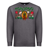 Charcoal Heather mexican mom our lady of guadalupe leopard Premium Sweatshirt - JahusDesignShop