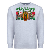 Heather Grey mexican mom our lady of guadalupe leopard Premium Sweatshirt - JahusDesignShop