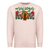 Pale Pink mexican mom our lady of guadalupe leopard Premium Sweatshirt - JahusDesignShop