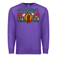 Purple mexican mom our lady of guadalupe leopard Premium Sweatshirt - JahusDesignShop