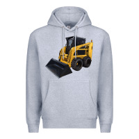 Heather Grey Skid Steer Loader Premium Hoodie - LillyAllenDesigns