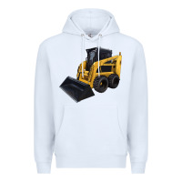 White Skid Steer Loader Premium Hoodie - LillyAllenDesigns