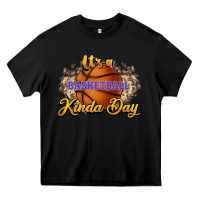 Black It's a Basketball kinda day Heavy Core Tee - HowdyJamesFarm