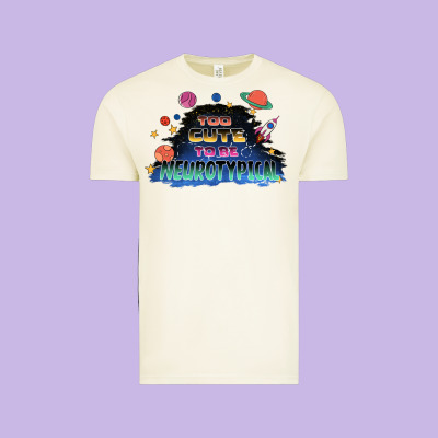 Too Cute To Be Neurotypical Vintage Tee Designed By Fadigitalartstudio