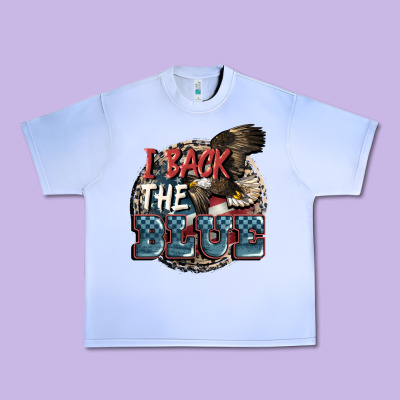 I Back The Blue Urban Heavy Tee Designed By Fadigitalartstudio