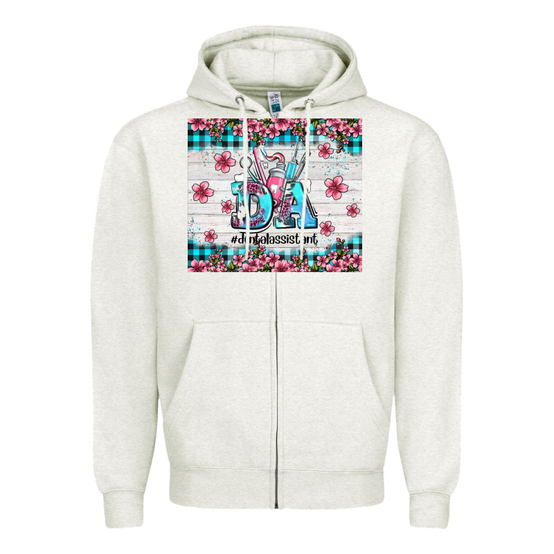 Da Dental Assistant Dentist Element With Flowers Zipper Hoodie by AdoDesignShop | Teevron