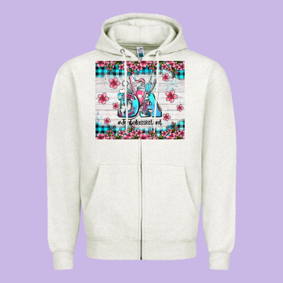 Da Dental Assistant Dentist Element With Flowers Zipper Hoodie Designed By Adodesignshop