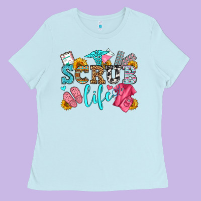 Scrub Life Olivia Ladies Tee Designed By Oliviacreatesart