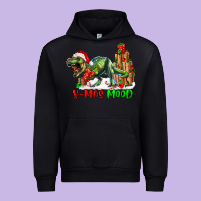 T- Rex X-mas Mood Urban Hoodie Designed By Ranaportraitstore