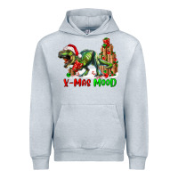 Heather Grey T- Rex X-Mas Mood Urban Hoodie - RanaPortraitStore