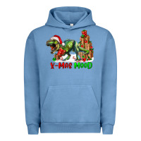 Pigment Pebble Blue T- Rex X-Mas Mood Urban Hoodie - RanaPortraitStore