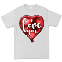 Dove Grey I love you heart balloon Valentine's Day Premium Tee - HowdyJamesFarm