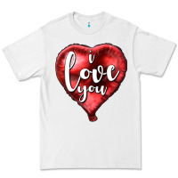 White I love you heart balloon Valentine's Day Premium Tee - HowdyJamesFarm