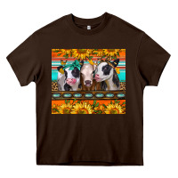 Chocolate Brown heifers and sunflowers Heavy Core Tee - Jasminsmagicworld