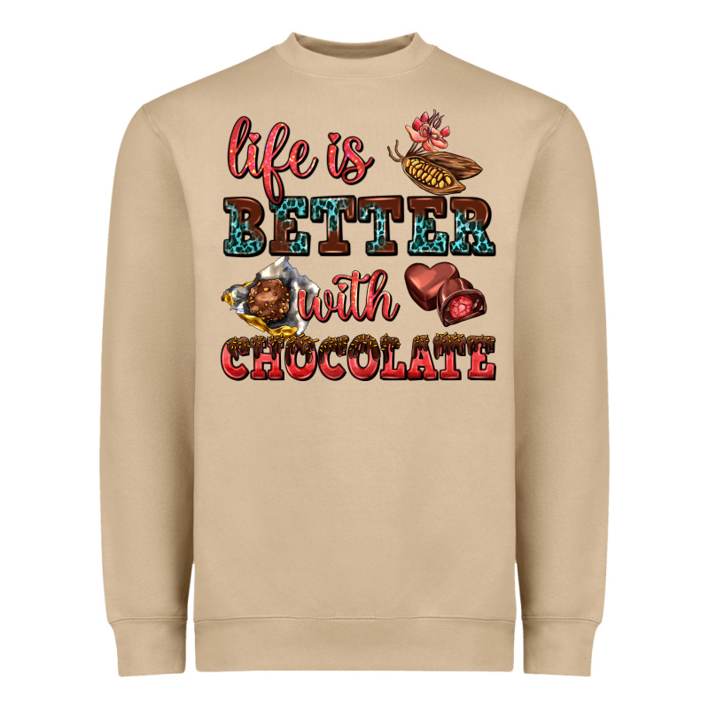 Life Is Better With Chocolate Heavyweight Sweatshirt by AdoDesignShop | Teevron